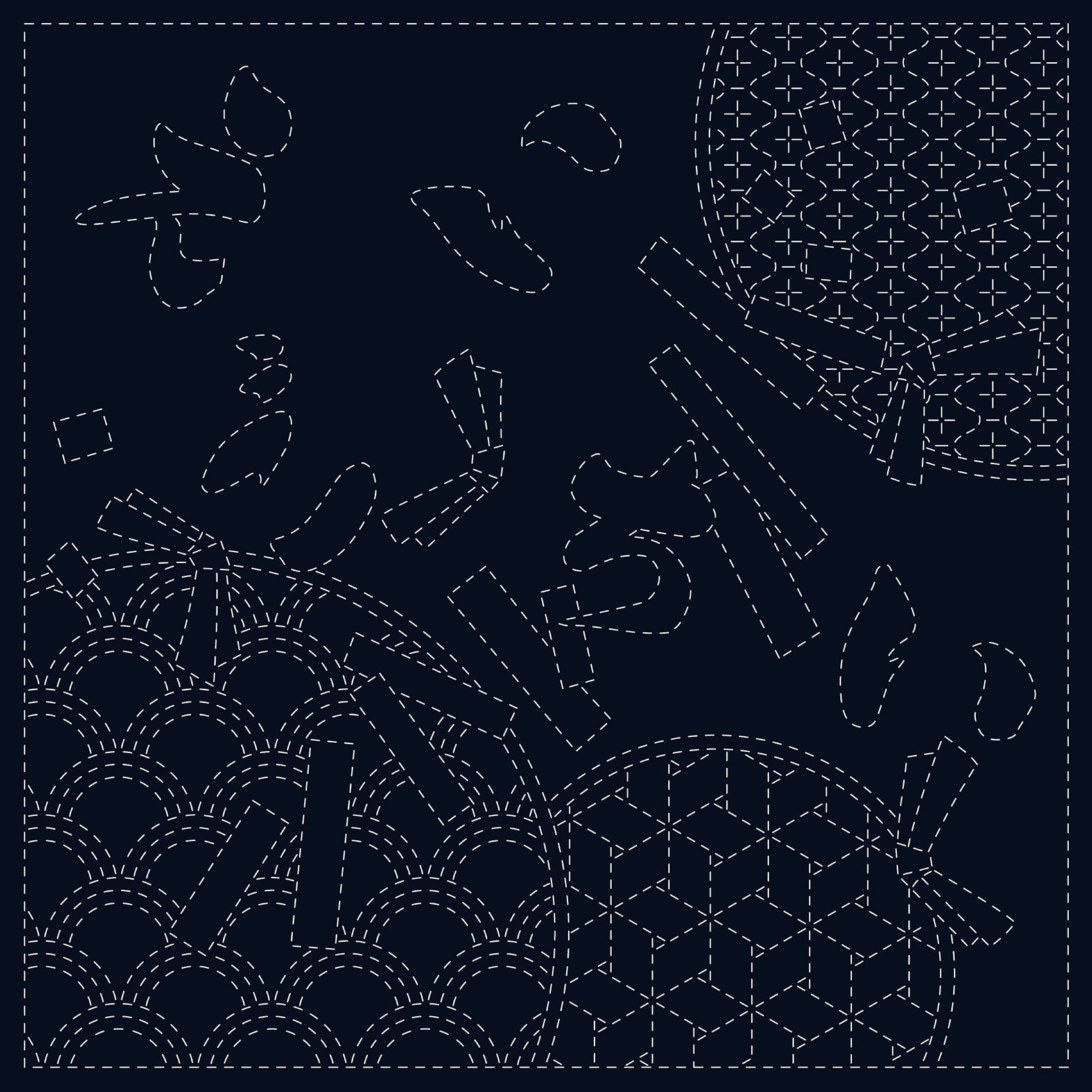 Sashiko Cloth SC0018-10 Wishes