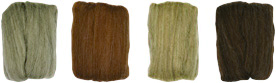 Natural Wool Roving Assortment Set "D"