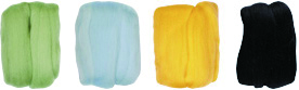 Natural Wool Roving Assortment Set "E"