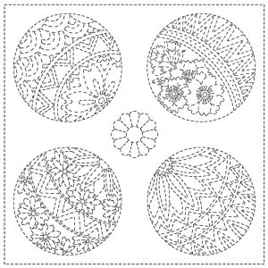 Sashiko Cloth SC2021- 04W "TEMARI"