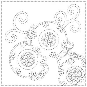 Sashiko Cloth SC2021- 09W "BRACKEN FERN"