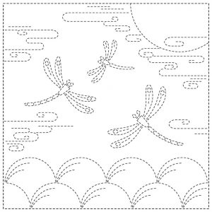Sashiko Cloth SC2021- 11W "AUTUMN SKY"