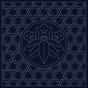 Sashiko Cloth HF1115-22B "Sasa-Rin Dou"