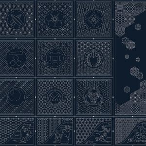 Wagara Sashiko Panel HF1120 "Selections 2" Navy
