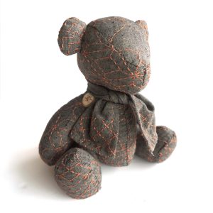 Sashiko Cloth "Little Sashiko Teddy Bear" Brown KNP22-06BR