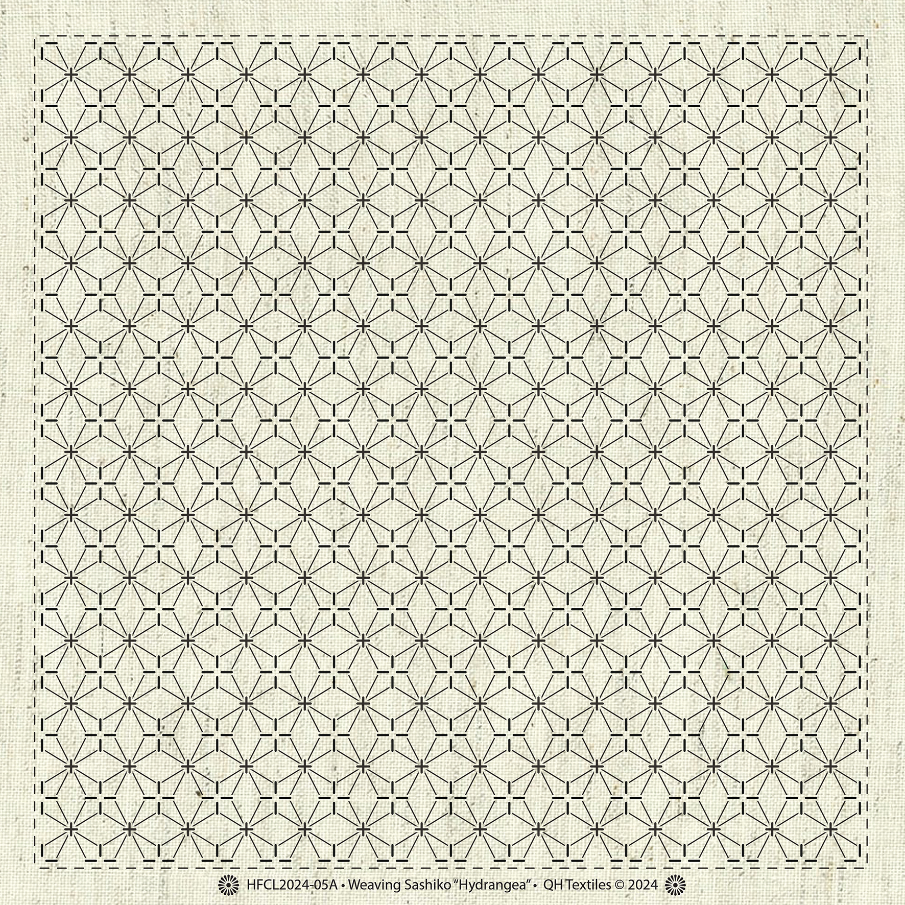 HFCL2024-05A - Weaving Sashiko Hydrangea Greige