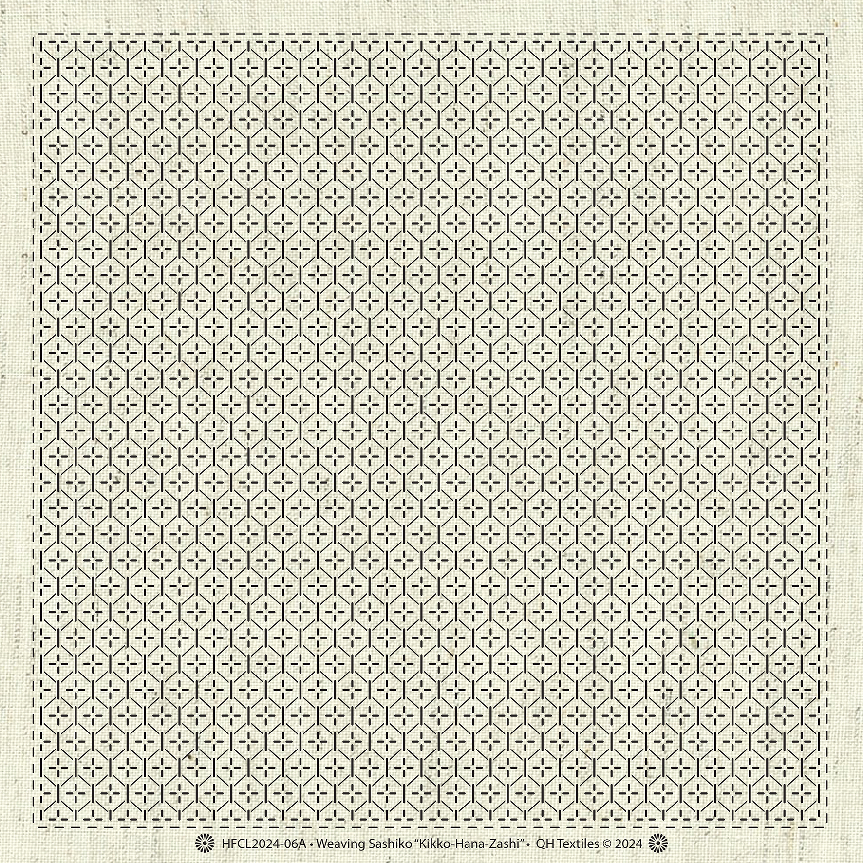HFCL2024-06A - Weaving Sashiko Kikko-Flower Greige