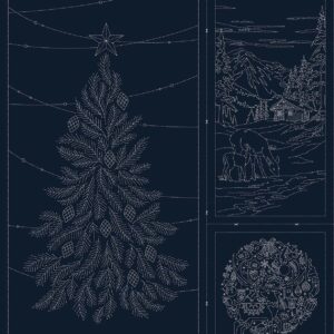 Wagara Panel KF1121-SP "Season's Greetings" Navy (Single Pack)