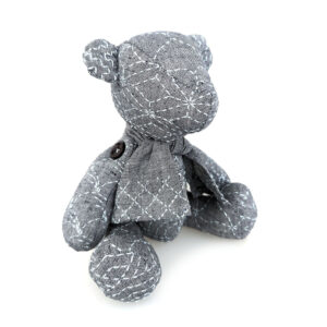 Sashiko Cloth "Little Sashiko Teddy Bear" Black KNP24-07BK