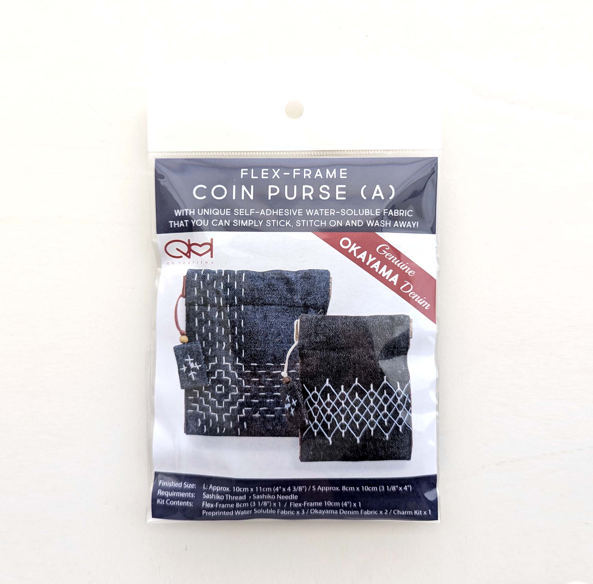 Flex-Frame Coin Purse (A) Kit with Genuine OKAYAMA Denim HFF2025-A