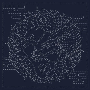 Sashiko Cloth KF2025-44 "Dragon Crest"