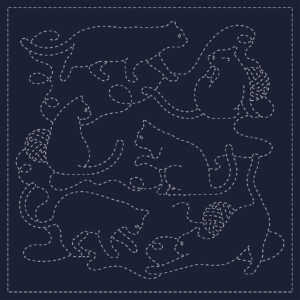 Sashiko Cloth KF2026-49NV "All You Need Is,,,"